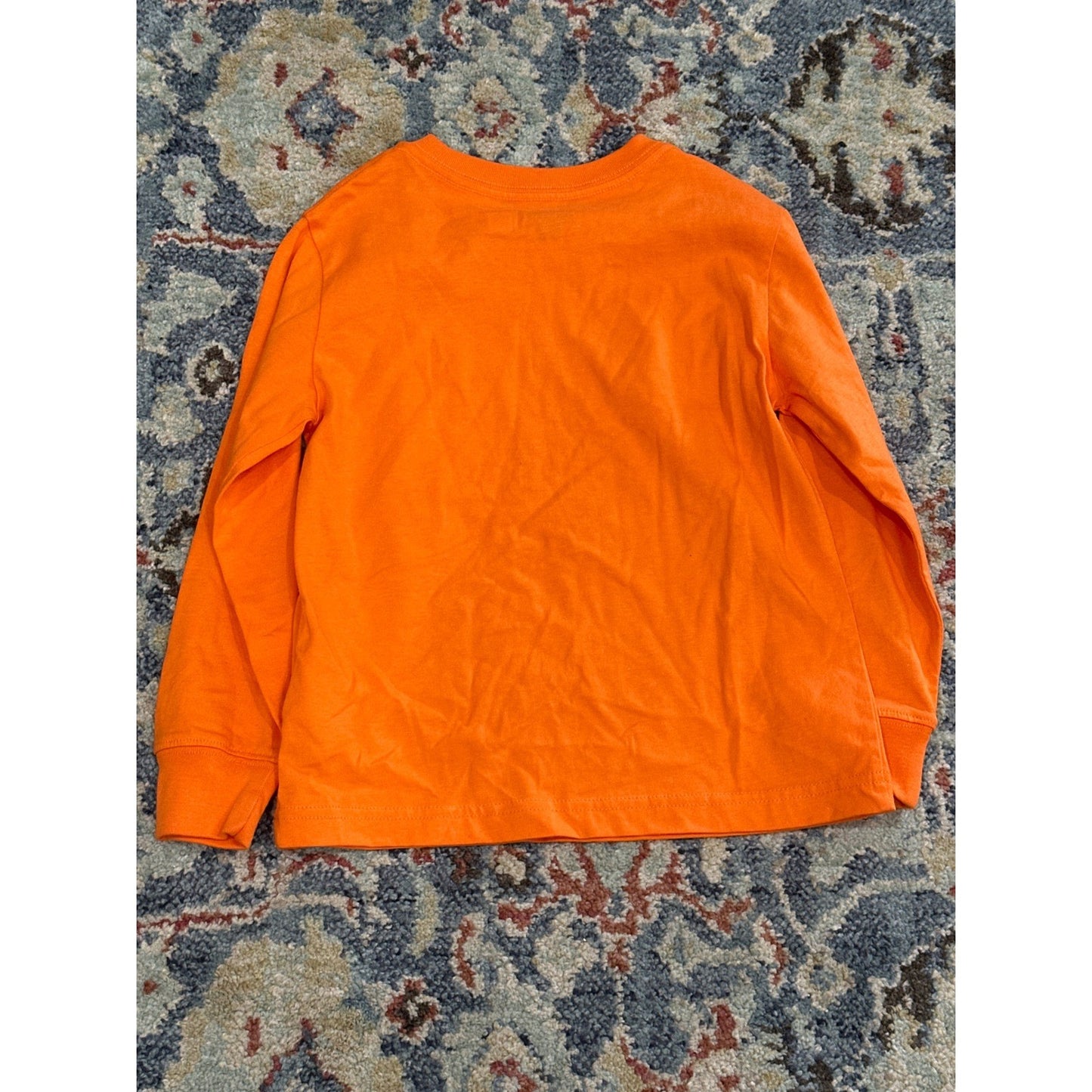 Polo Ralph Lauren Long Sleeve Tee Boys 5 Orange Green Pony Logo EUC3