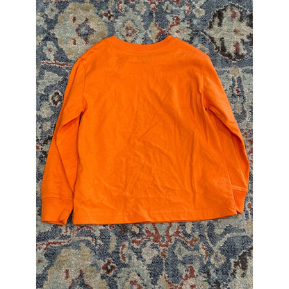 Polo Ralph Lauren Long Sleeve Tee Boys 5 Orange Green Pony Logo EUC3