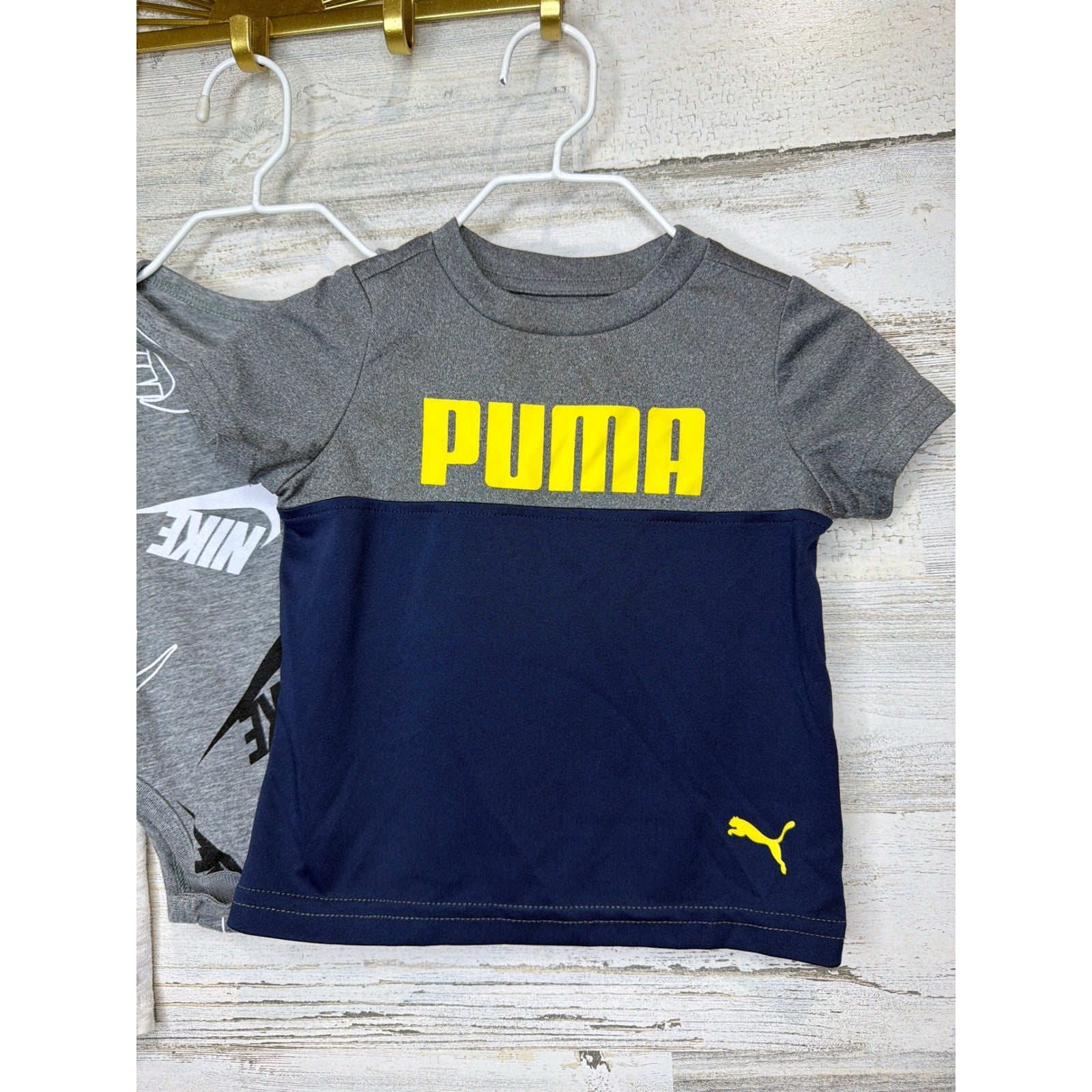 Nike Puma Baby Boy Bundle NB-9M Red Grey Tan Navy Sporty Athleisure EUC5