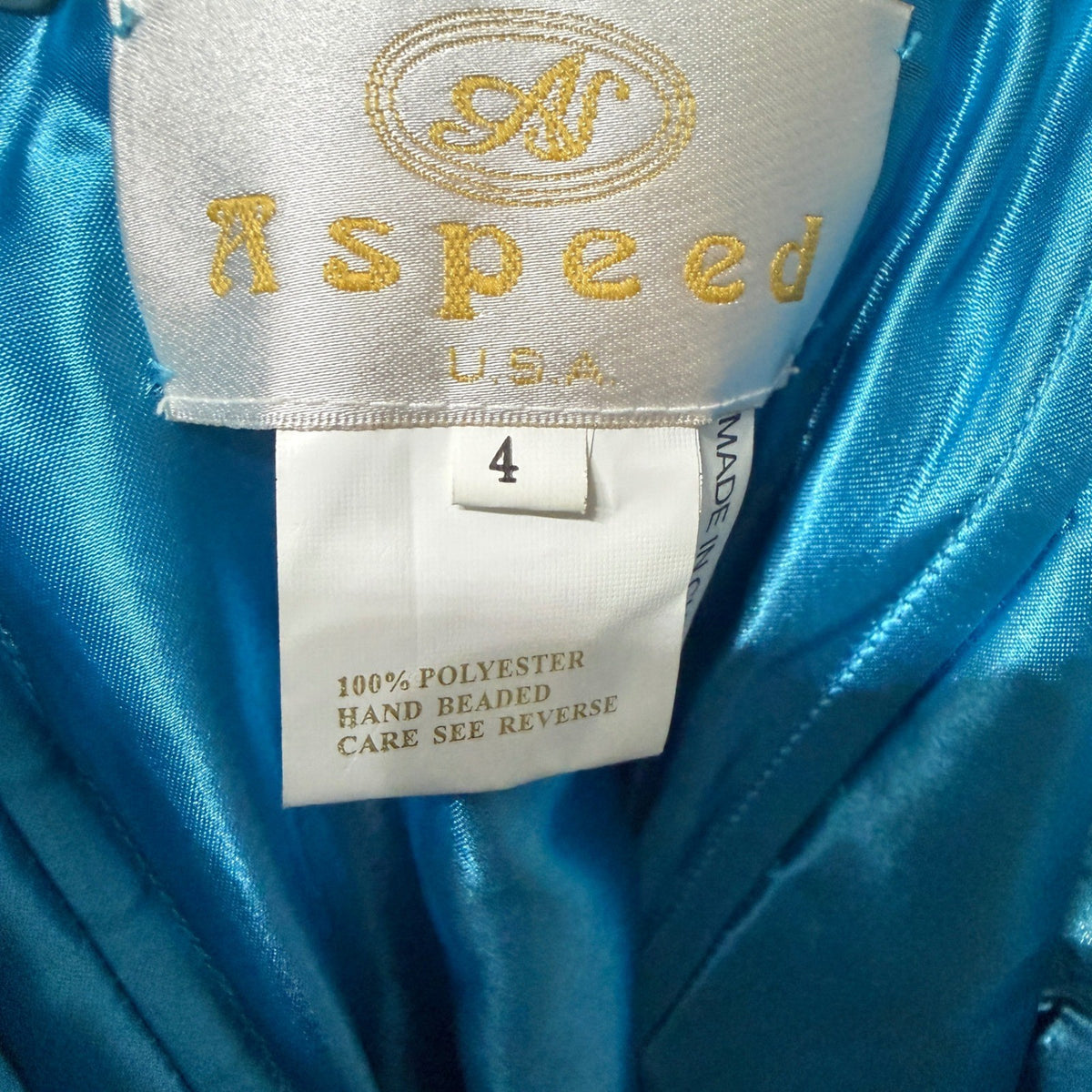 Aspeed Gown Women 4 Teal Black Beaded Sequin Formal Prom Y2K EUC7