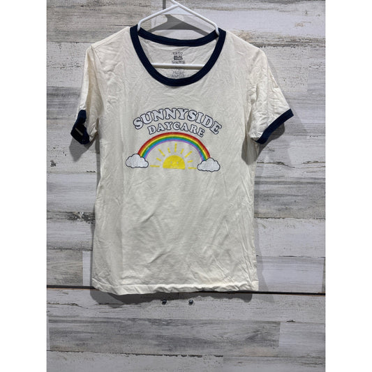 Toy Story Land Ringer Tee Women Large Sunnyside Daycare Rainbow Disney Pixar0