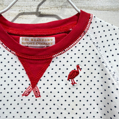 The Beaufort Bonnet Company Sweatshirt Girls 12-18M Polka Dot Preppy *Flawed1