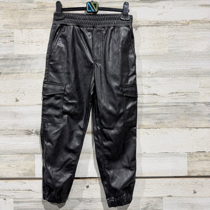 Gap Jogger Kids Size 10 Black Faux Leather Cargo Pants Streetwear NWT0