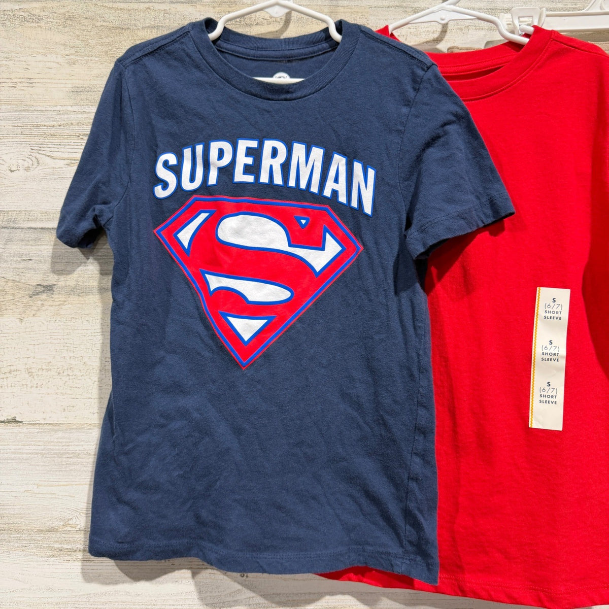 Cat & Jack Superman Magellan Boys Size 6/7 Red Khaki 3pc Bundle1