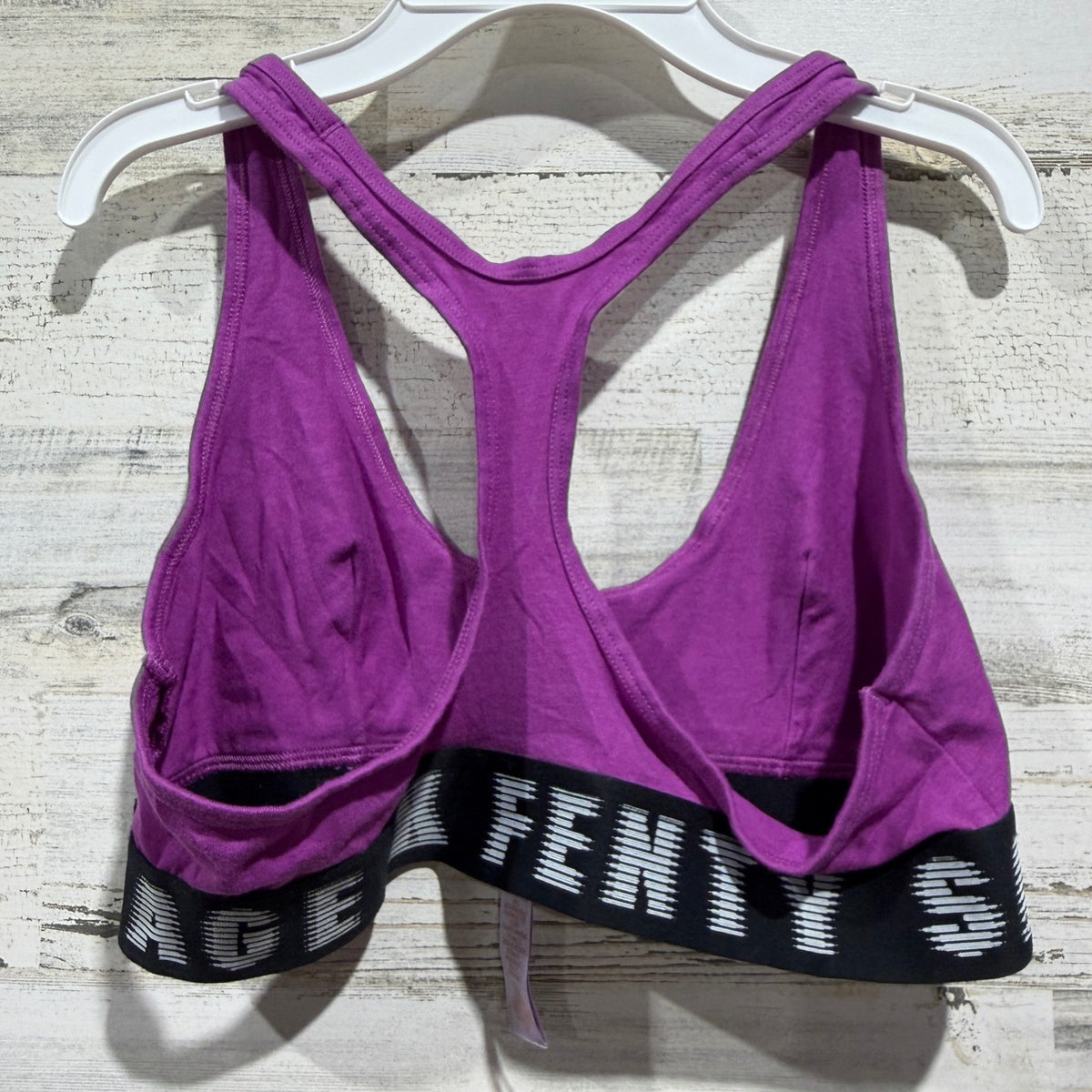 Savage X Fenty Bralette Women XL Purple Logo Racerback Athleisure EUC1