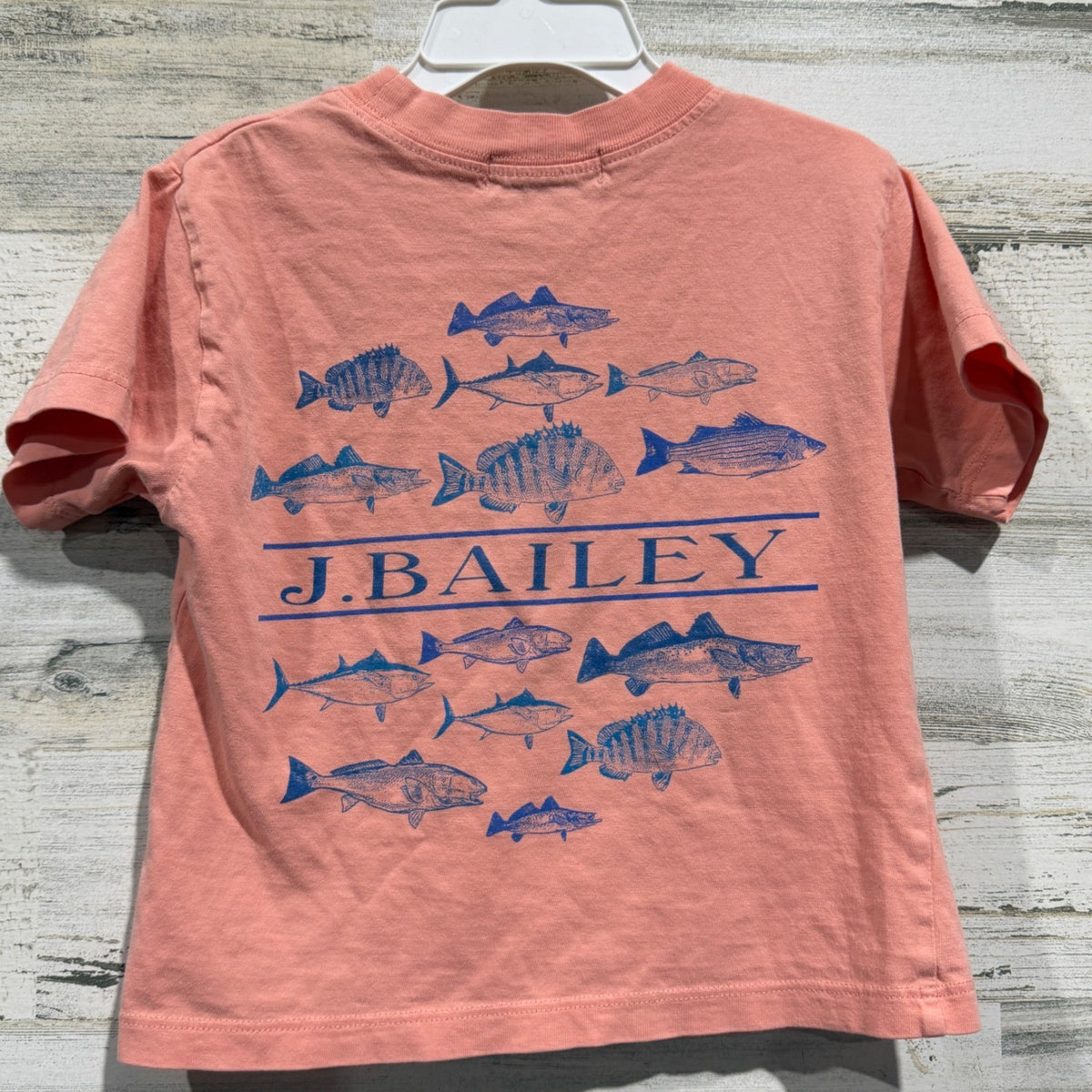 J. Bailey Fish Graphic T-Shirt Boys 2T Pink Cotton Coastal Preppy Flawed*4