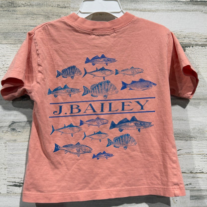 J. Bailey Fish Graphic T-Shirt Boys 2T Pink Cotton Coastal Preppy Flawed*4