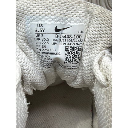Nike Court Borough Low 2 Boys 3.5Y White Leather Sneaker Sporty *Flawed7