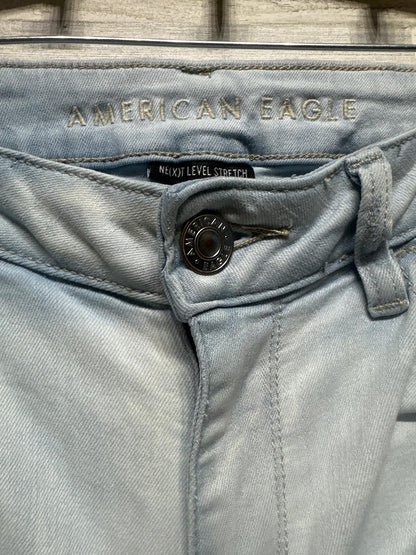 American Eagle Skinny Jeans Womens 10 Light Blue Ripped Distressed Stretch1