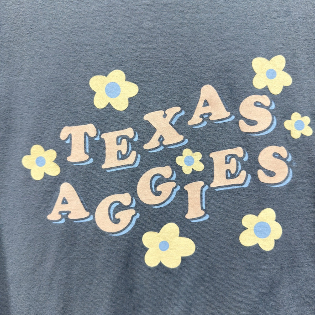 ComfortWash T-Shirt Girls YXL Blue Texas Aggies Floral Collegiate EUC1