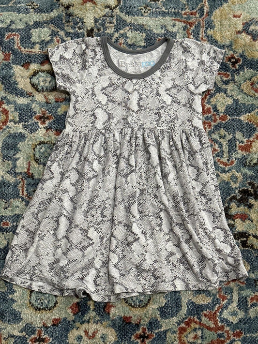 Bestaroo Dress Kids 4T Grey Snakeskin Print Modal Short Sleeve EUC0