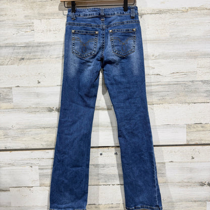 Rockin G Jeans Girls 12 Blue Bootcut Stretch Western Cowgirl EUC2