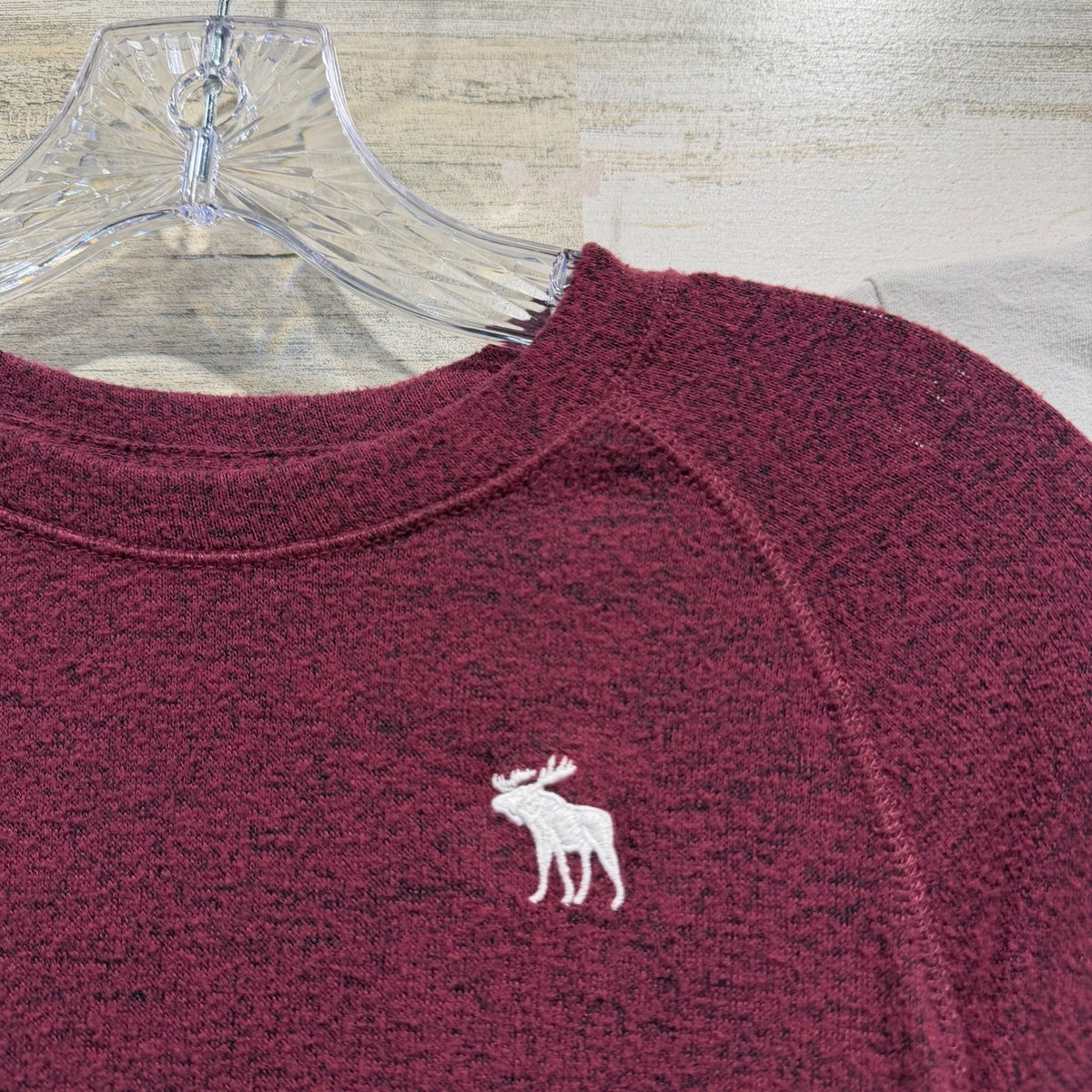 Abercrombie Kids Long Sleeve Shirts 2 Pack Size 7/8 Maroon Grey Cotton GUC*1