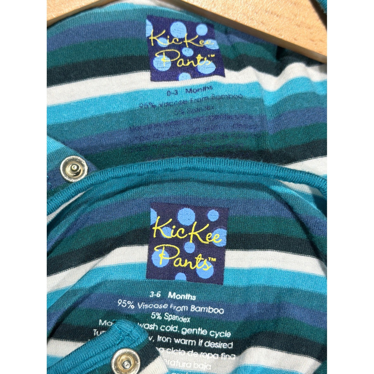 Kickee Pants Footie Bundle Boys 0-24M Forest Stripe Bamboo Sleepers Swaddle EUC6