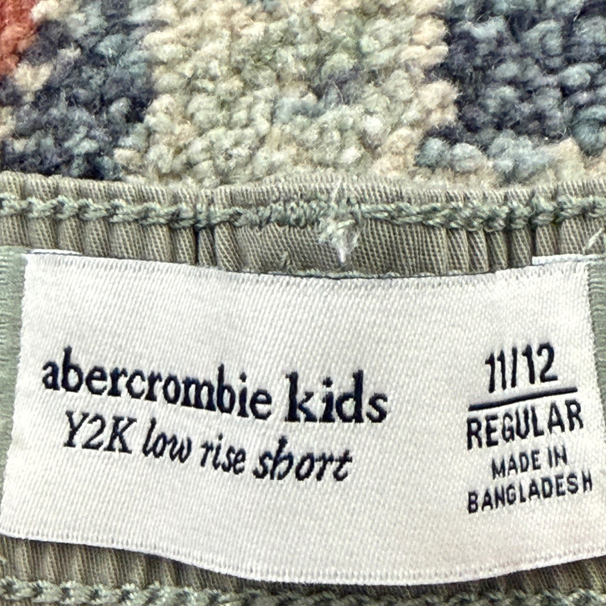 Abercrombie Kids Y2K Short Girls 11/12 Grey Low Rise Utility NWT2