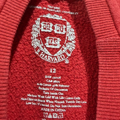 Harvard University Sweatshirt Kids Size 12 Red Cotton Poly Collegiate Flawed*3