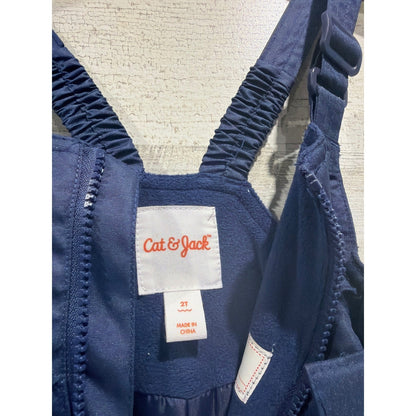 Cat and Jack Snow Bib Kids 2T Navy Blue Adjustable Straps2