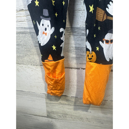 Little Sleepies Zippy Pajamas Kids 18-24M Black Ghost Pumpkin Halloween GUC6