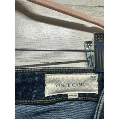 Vince Camuto Denim Shorts Womens 25/0 Dark Blue Raw Hem Frayed EUC2