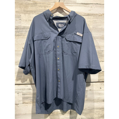 Bimini Bay Fishing Shirt Mens 3XL Blue Short Sleeve Ventilated Gorpcore EUC0