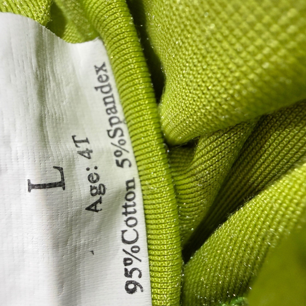 Velvet Bell Bottom Pants Girls 4T Green Cotton Spandex Retro EUC2