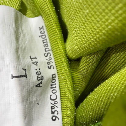 Velvet Bell Bottom Pants Girls 4T Green Cotton Spandex Retro EUC2