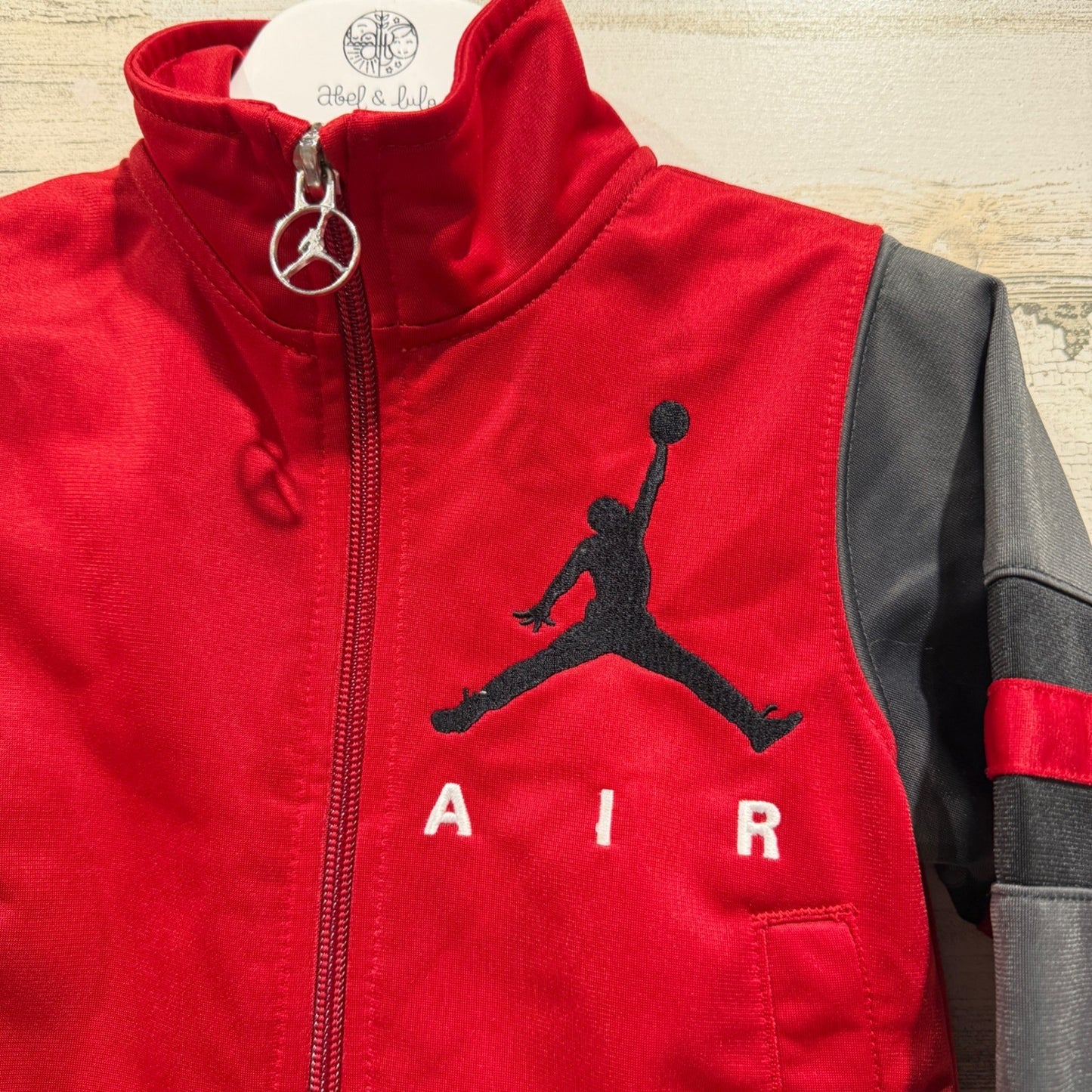 Jordan Track Jacket Boys 2T Red Gray Jumpman Air Sportswear EUC1