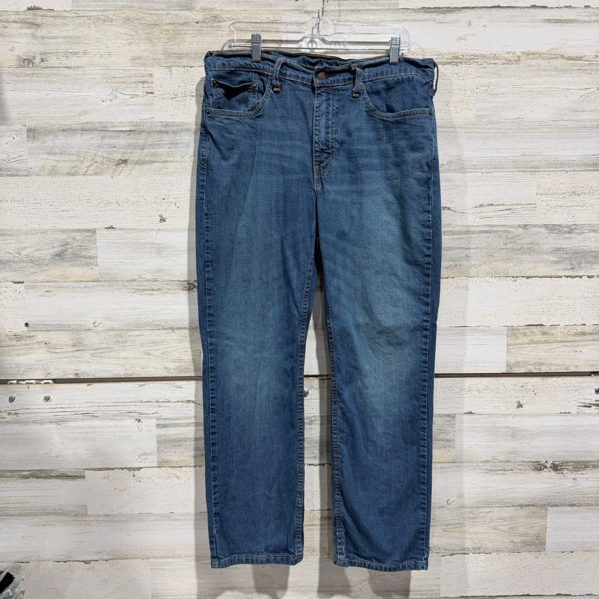 Levi's 514 Straight Fit Jeans Men 34x30 Blue Denim Stretch Modern EUC0
