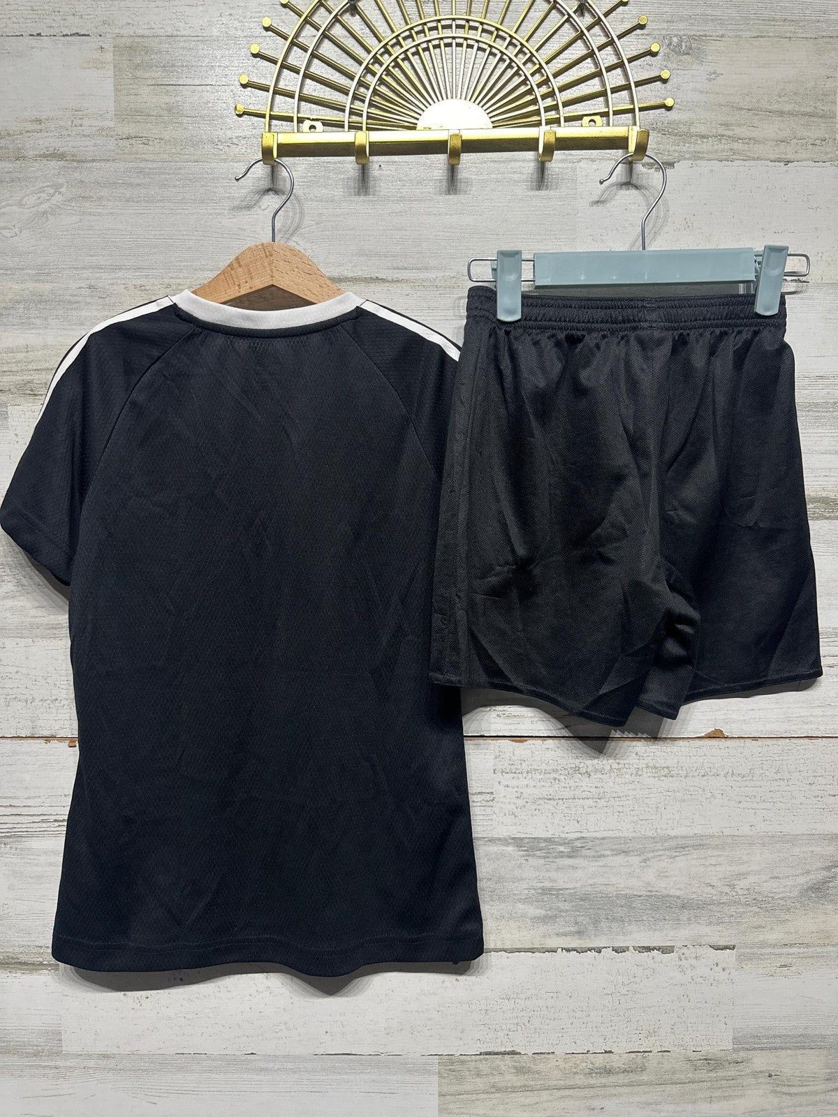 Adidas Soccer Set Kids Medium 10/12 Black Houston Dynamo MLS Jersey Shorts EUC2