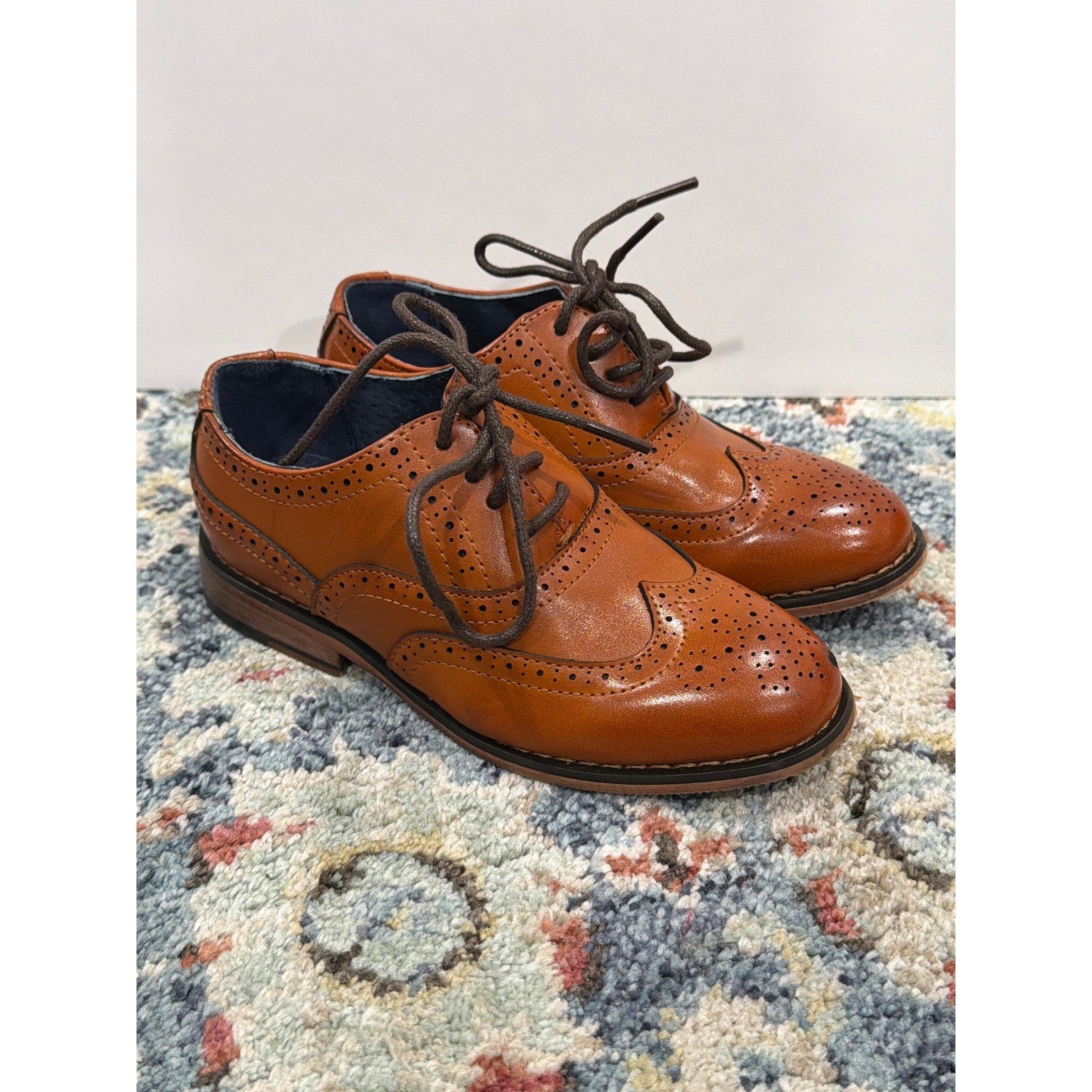 Bruno Marc Oxford Shoes Toddler 10 Brown Wingtip Brogue Formal *Flawed0