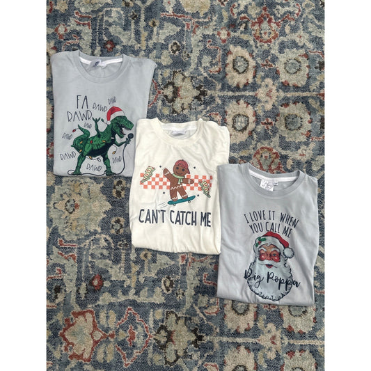 Boys 4T Christmas Holiday T-Shirt Bundle LR Blanks Graphic T-Shirts0