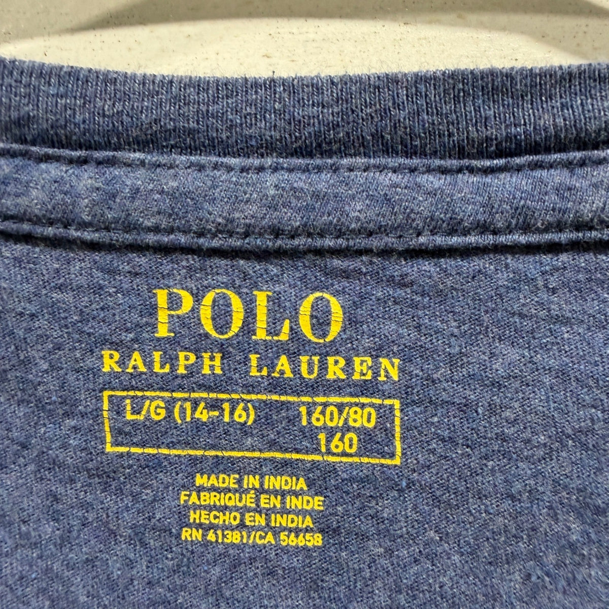 Polo Ralph Lauren Long Sleeve T-Shirt Boys L 14-16 Blue Cotton Classic Flawed*2