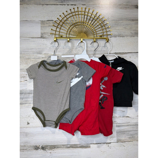 Nike / Air Jordan Bundle Boys 6 Months Red Grey Black Stripe Athletic Sporty EUC0