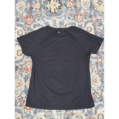 Old Navy Active Tech Shirt Women XL Black Seamless Raglan Athleisure EUC2