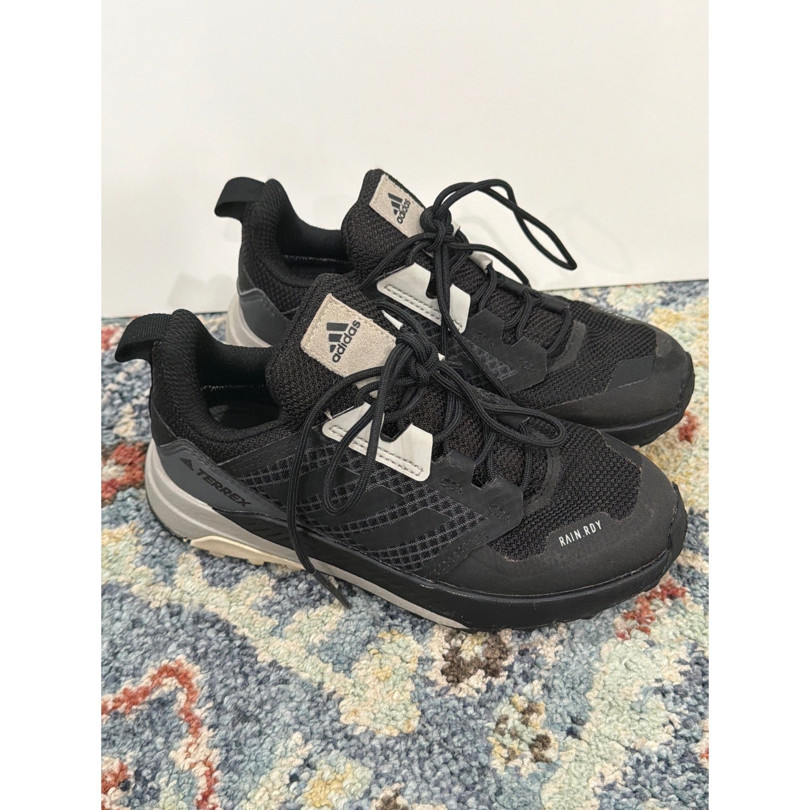 Adidas Terrex Shoes Boys 13K Black RAIN.RDY Hiking Outdoors EUC2