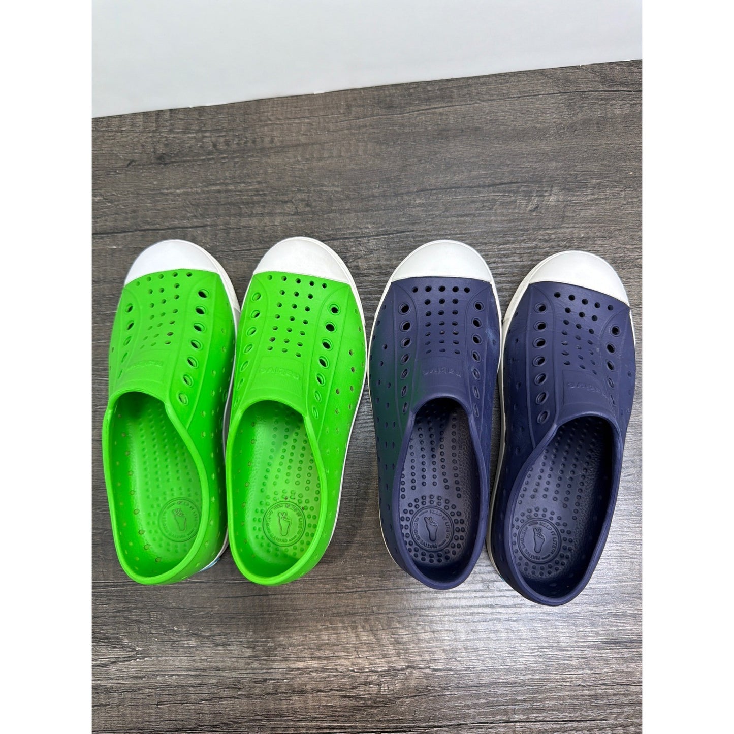 Native Jefferson Shoes Bundle Kids 13 Green Navy Blue Slip On Sneakers2