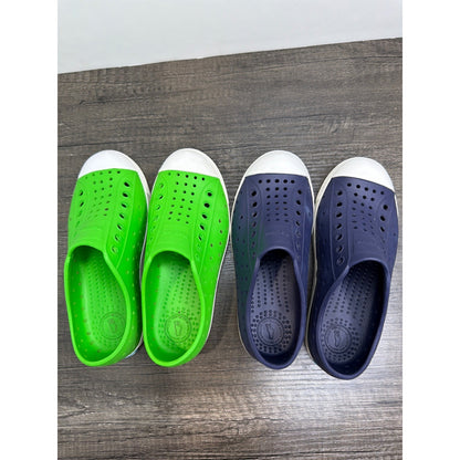 Native Jefferson Shoes Bundle Kids 13 Green Navy Blue Slip On Sneakers2