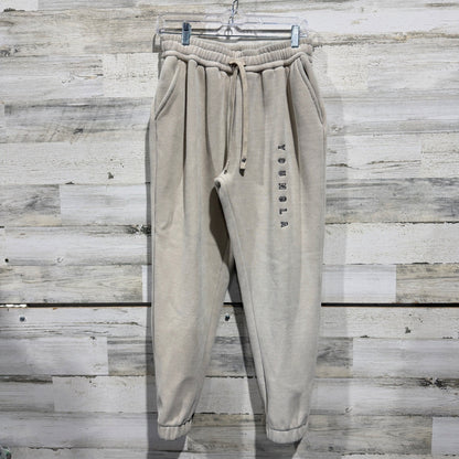 YoungLA 244 Corduroy Joggers Men M Tan Polyester Spandex Streetwear Athleisure0