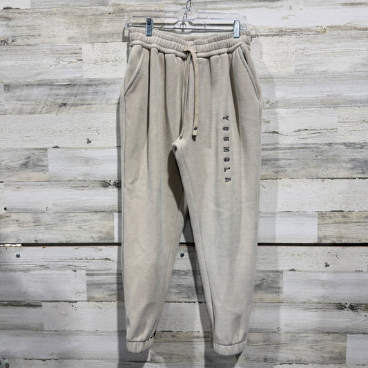 YoungLA 244 Corduroy Joggers Men M Tan Polyester Spandex Streetwear Athleisure0