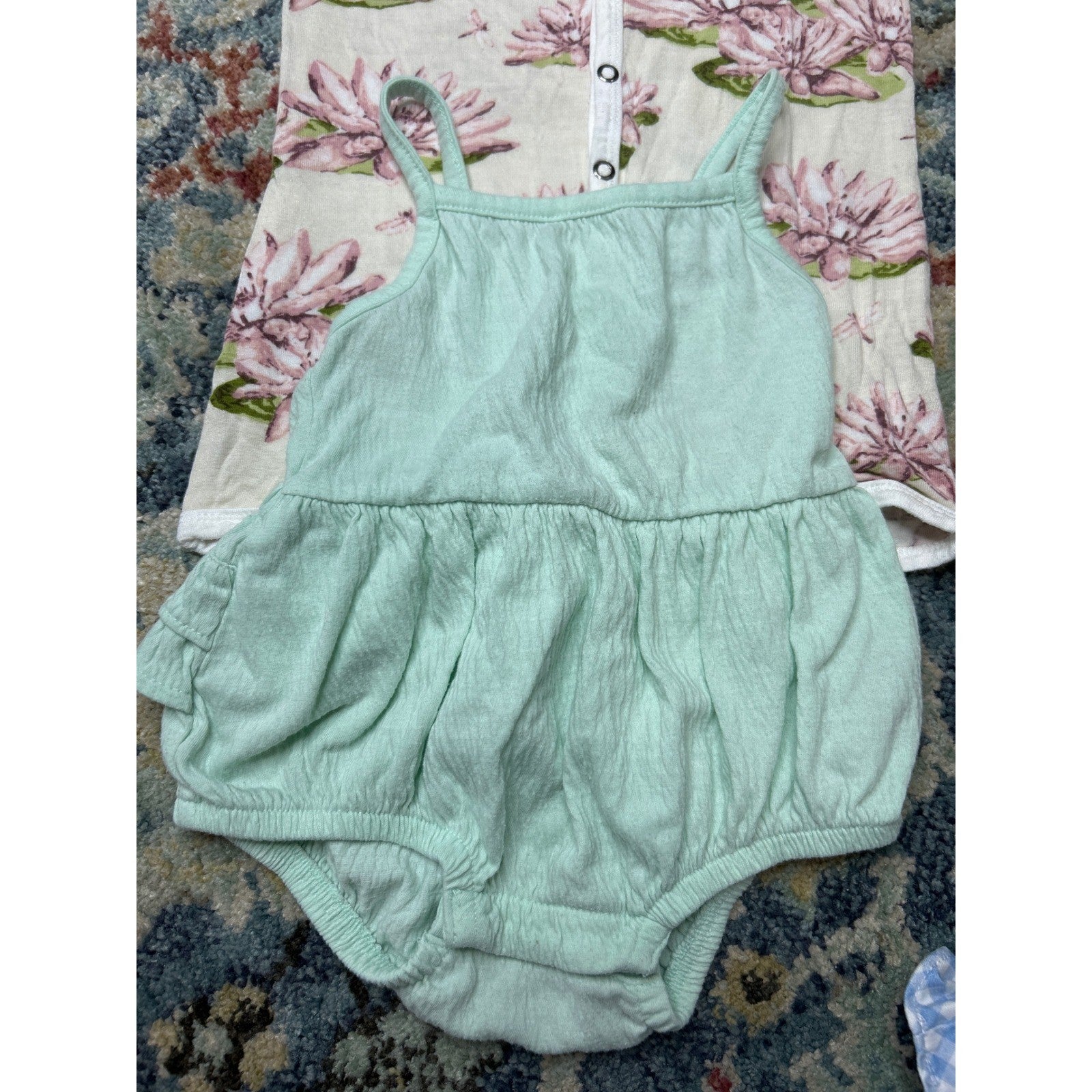 Girls 3-6M Milk Barn Pastourelle Cat & Jack Bubble Romper Bundle3