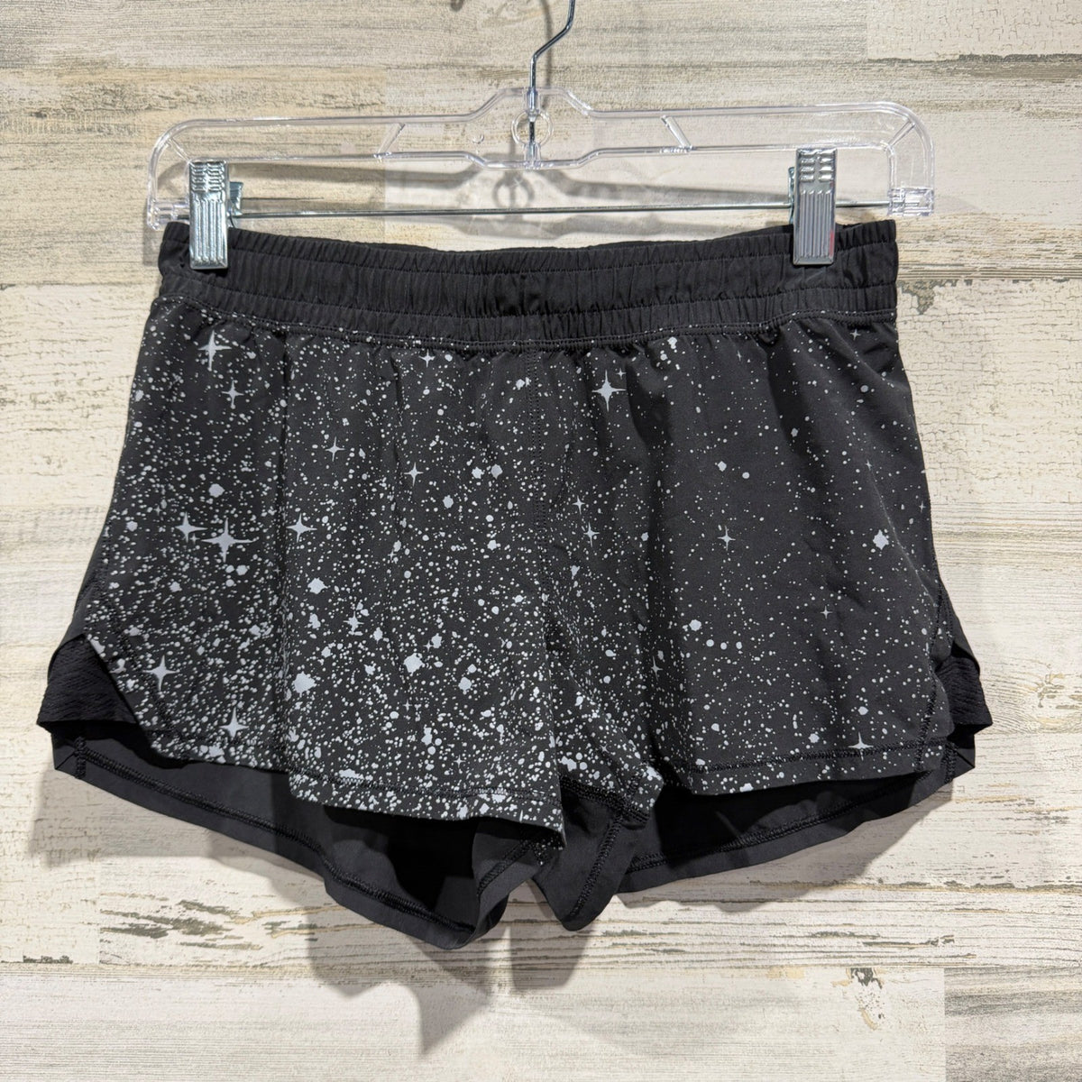Ivivva Rhythmic Short Running Shorts Girls 14 Black Star Galaxy Print Athletic0