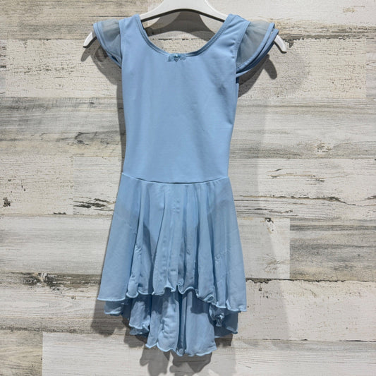 Elowel Flutter Sleeve Leotard Skirt Girls 4-6 Blue Nylon Spandex Ballet Flawed*0