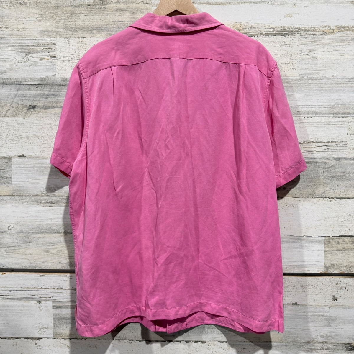 Cremieux Classics Camp Shirt Mens XL Pink Silk Linen Blend Short Sleeve Summer3