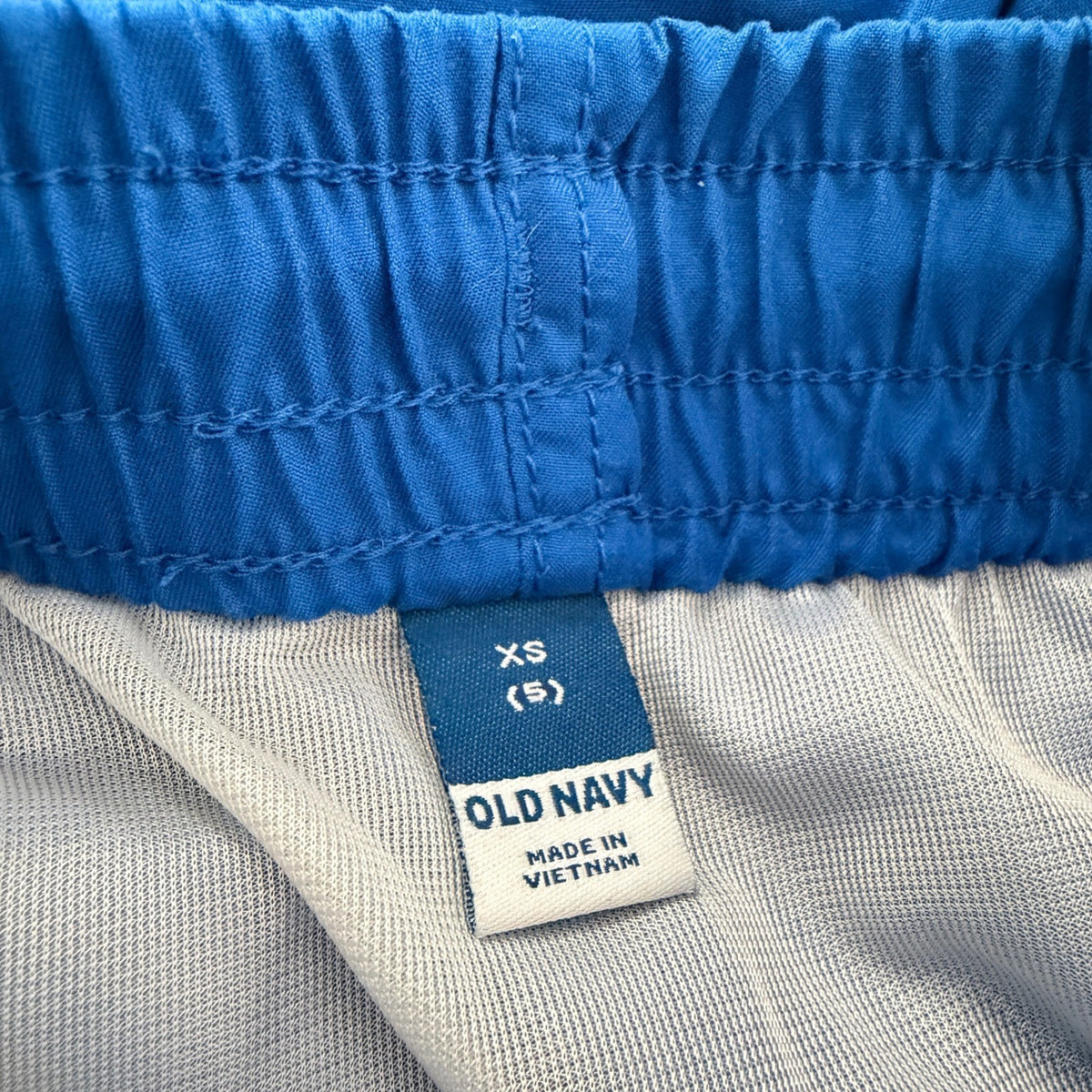 Old Navy Swim Trunks Boys Size 5 Blue Orange Drawstring Beach Summer EUC2