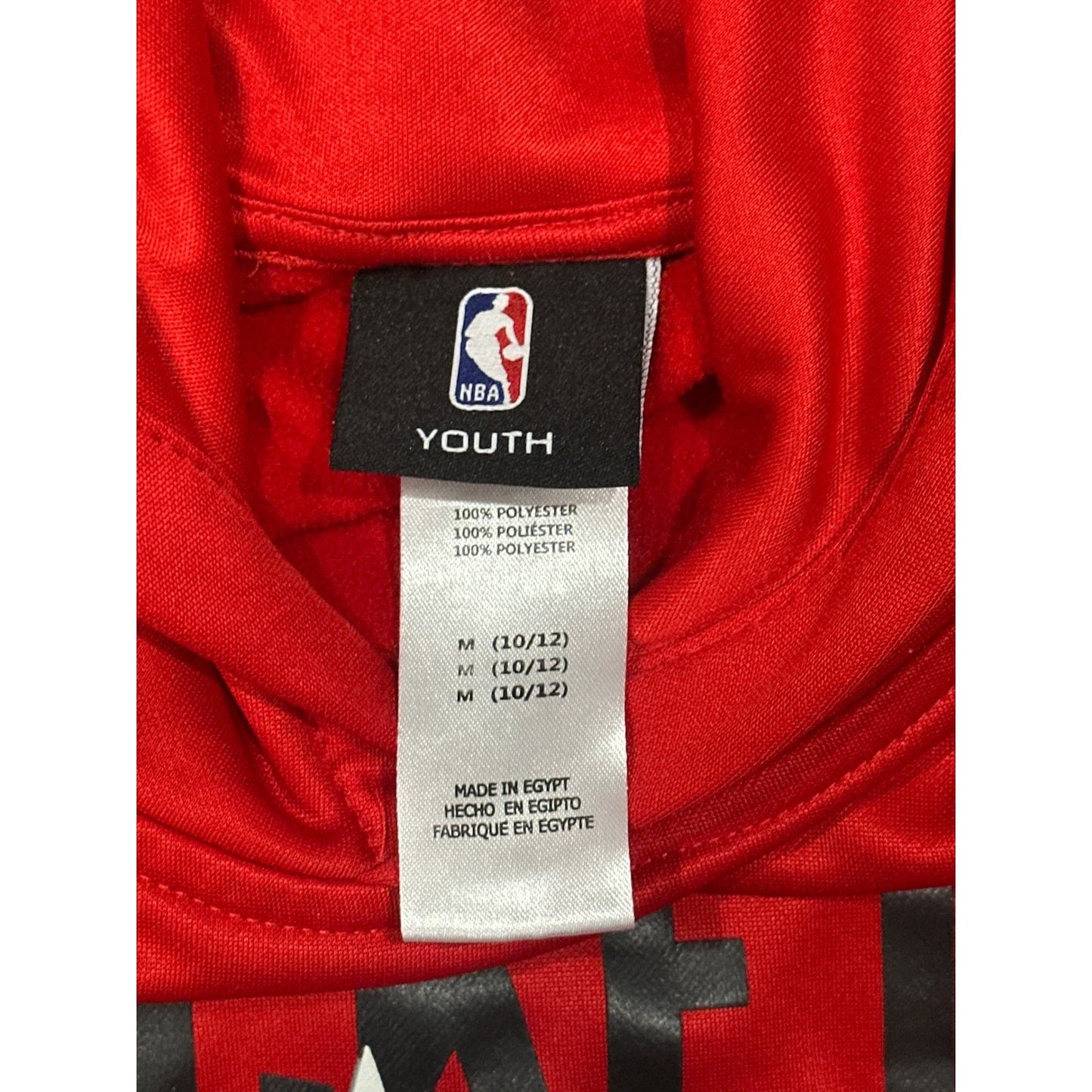 NBA Houston Rockets Hoodie Boys Youth Medium 10-12 Red Graphic Pullover EUC1