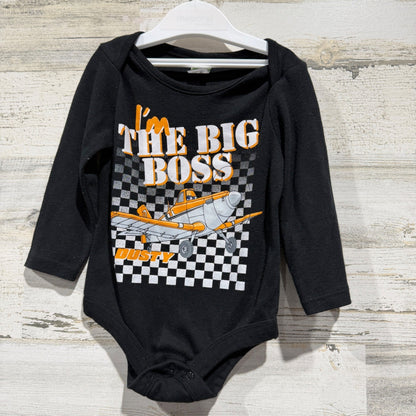 Disney Bodysuit Boys 12-18M Black Planes Dusty The Big Boss Racing GUC0