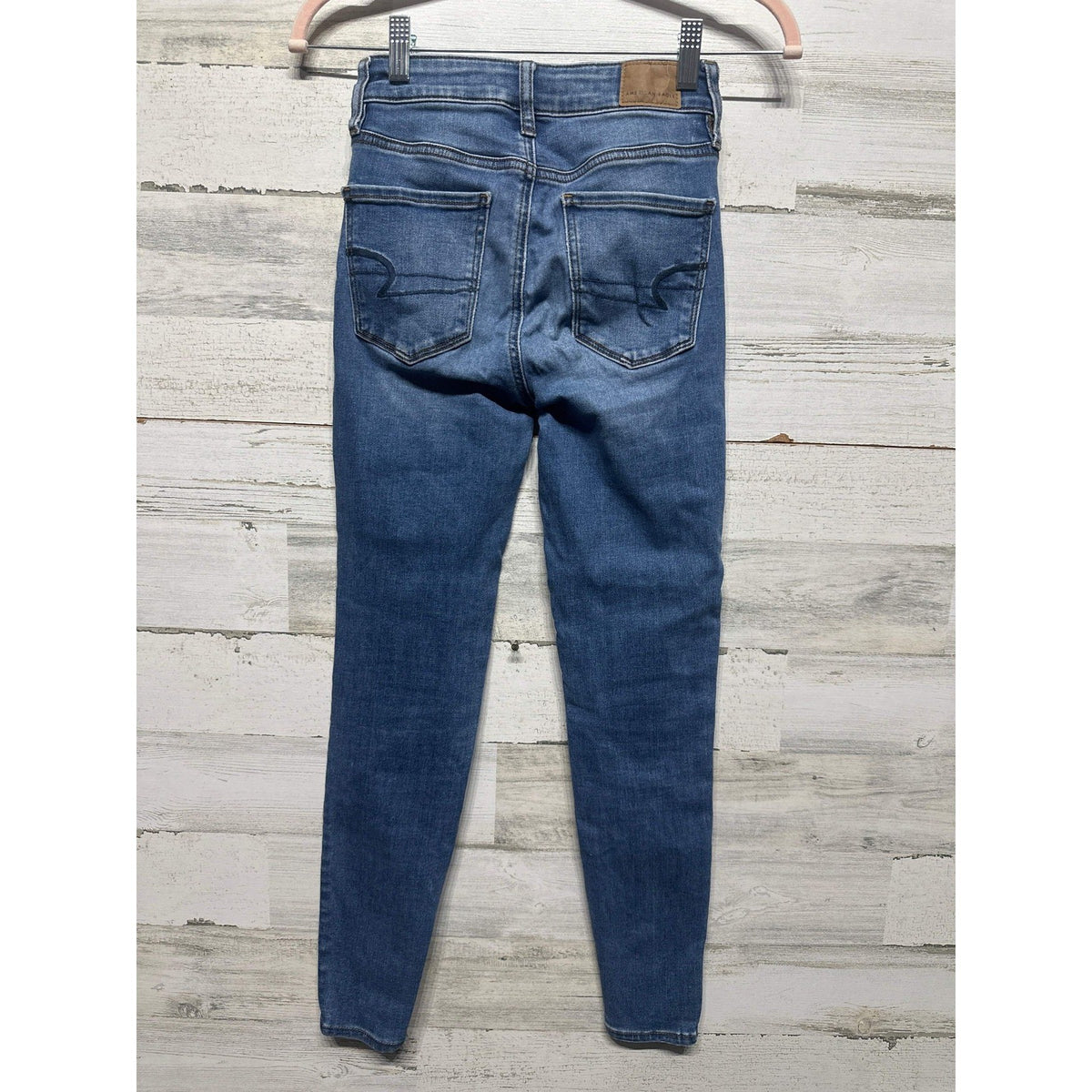 American Eagle Hi-Rise Jegging Women 00 Short Blue Next Level Stretch EUC2