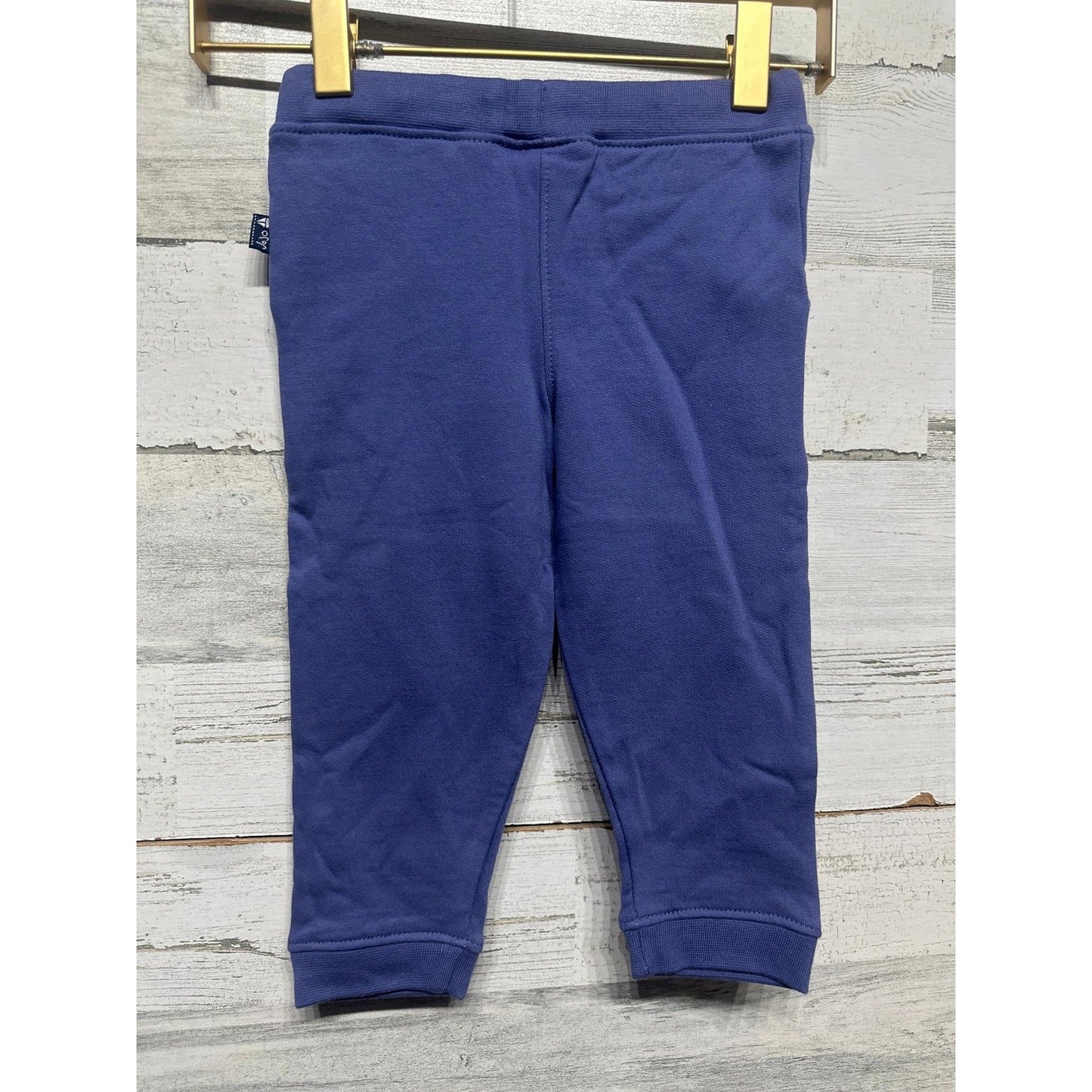 JoJo Maman Bebe Joggers Boys 6-12m Blue Elastic Waist Ribbed Cuffs NWT1