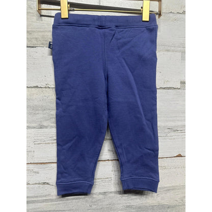 JoJo Maman Bebe Joggers Boys 6-12m Blue Elastic Waist Ribbed Cuffs NWT1