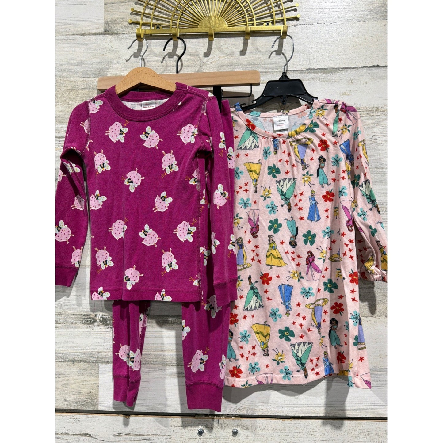 Hanna Andersson Pajamas Bundle Girls 4 Pink Fairy Disney Princess Nightgown0